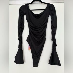 Elegant Black Ruched Dress
